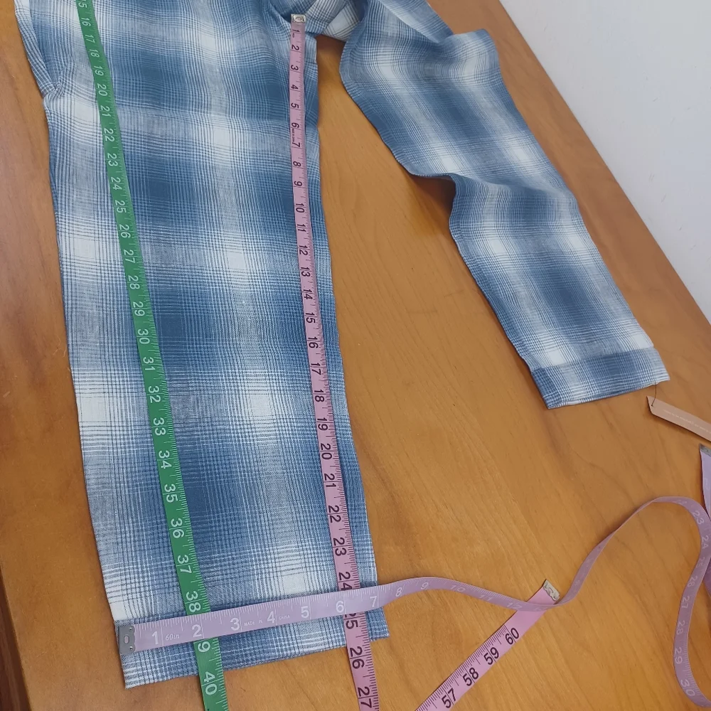 Reformation Bristol Linen Plaid Paperbag Pant Size 6 Preppy Women In Ghost Boho